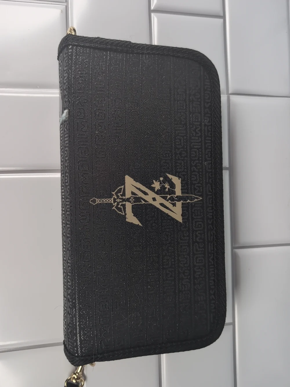 The Legend of Zelda Breath of the Wild Canvas Zip Pouch - Blue & Black